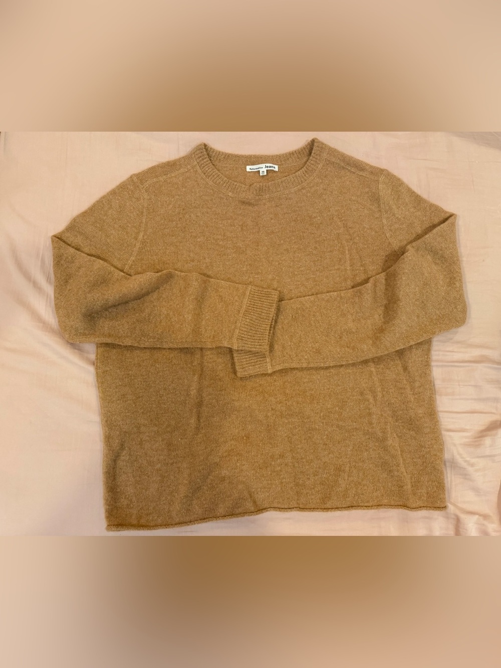 Reformation Recycled Cashmere Womens Sweater Camel Tan Size XS EUC